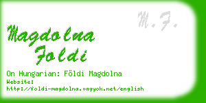 magdolna foldi business card